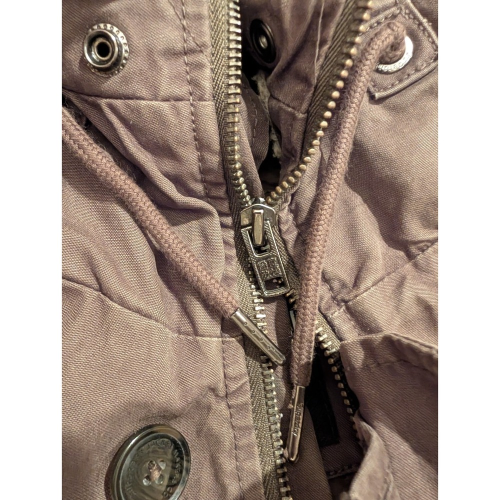 Superdry International Mens Military Parka Faux Fur Hood Button Zip Size 2XL - Picture 7 of 10
